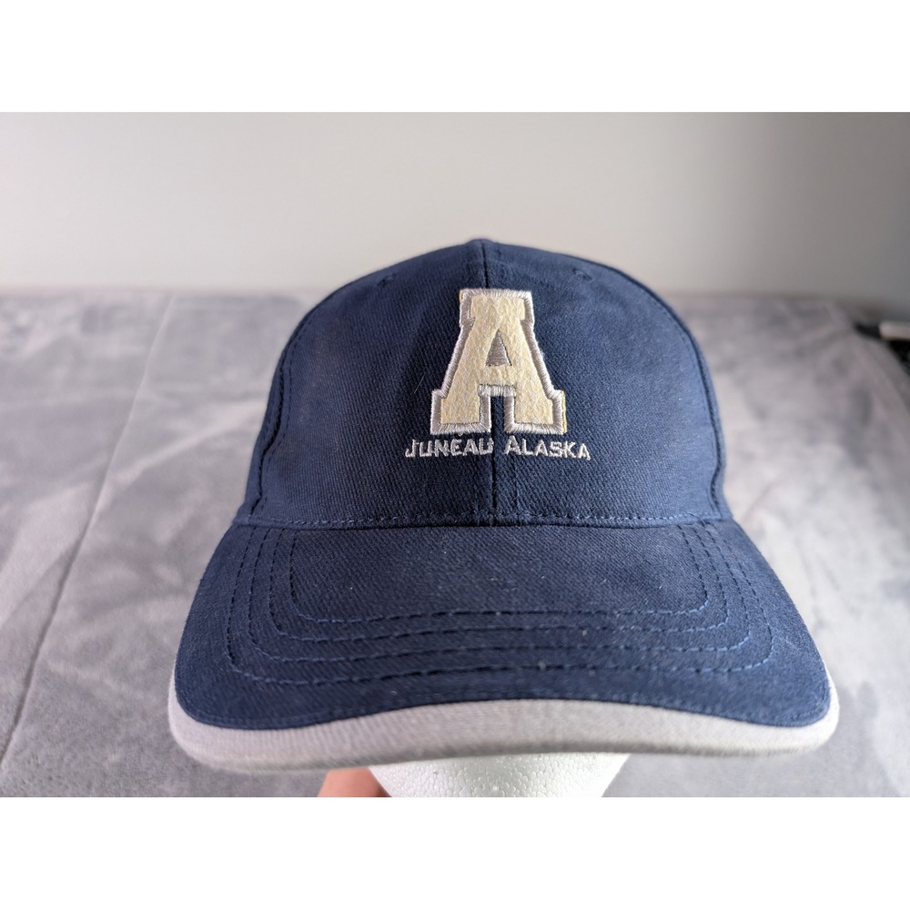 Del Sol Juneau Alaska Navy Blue Embroidered Cotton Baseball Hat Adjustable Cap